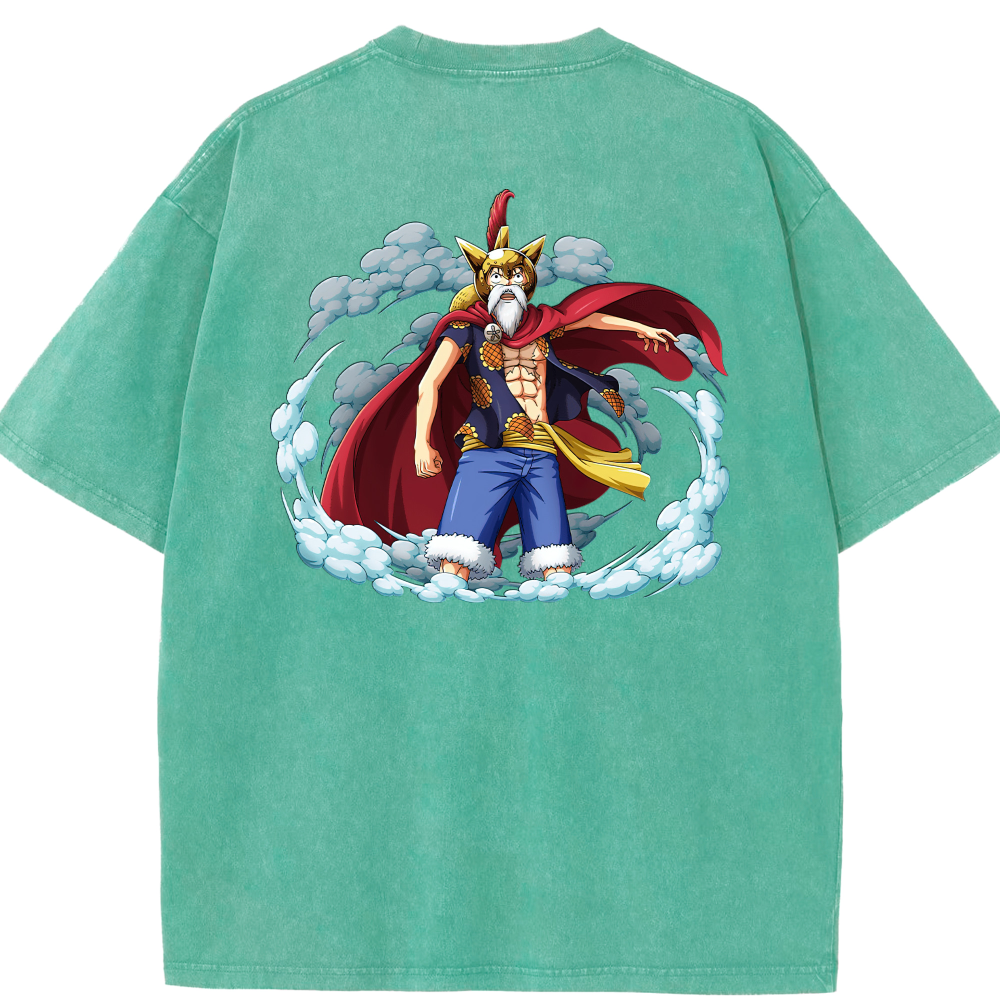 ワンピース モンキー・D・ルフィ ONE PIECE Monkey D. Luffy 綿100% ヴィンテージ風 半袖Tシャツ（背面プリント）